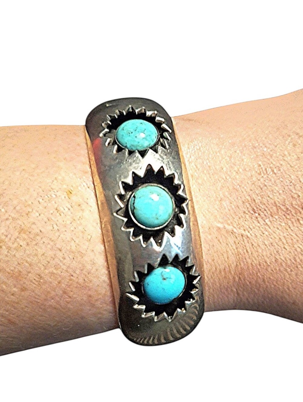 ✨️OOAK! Willie Saiz Navajo Sterling Silver Turquoise Shadow Box RARE Cuff!